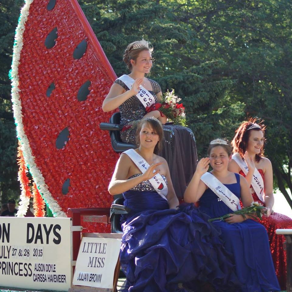 Watermelon Parade with Queen and Princesses on a Float